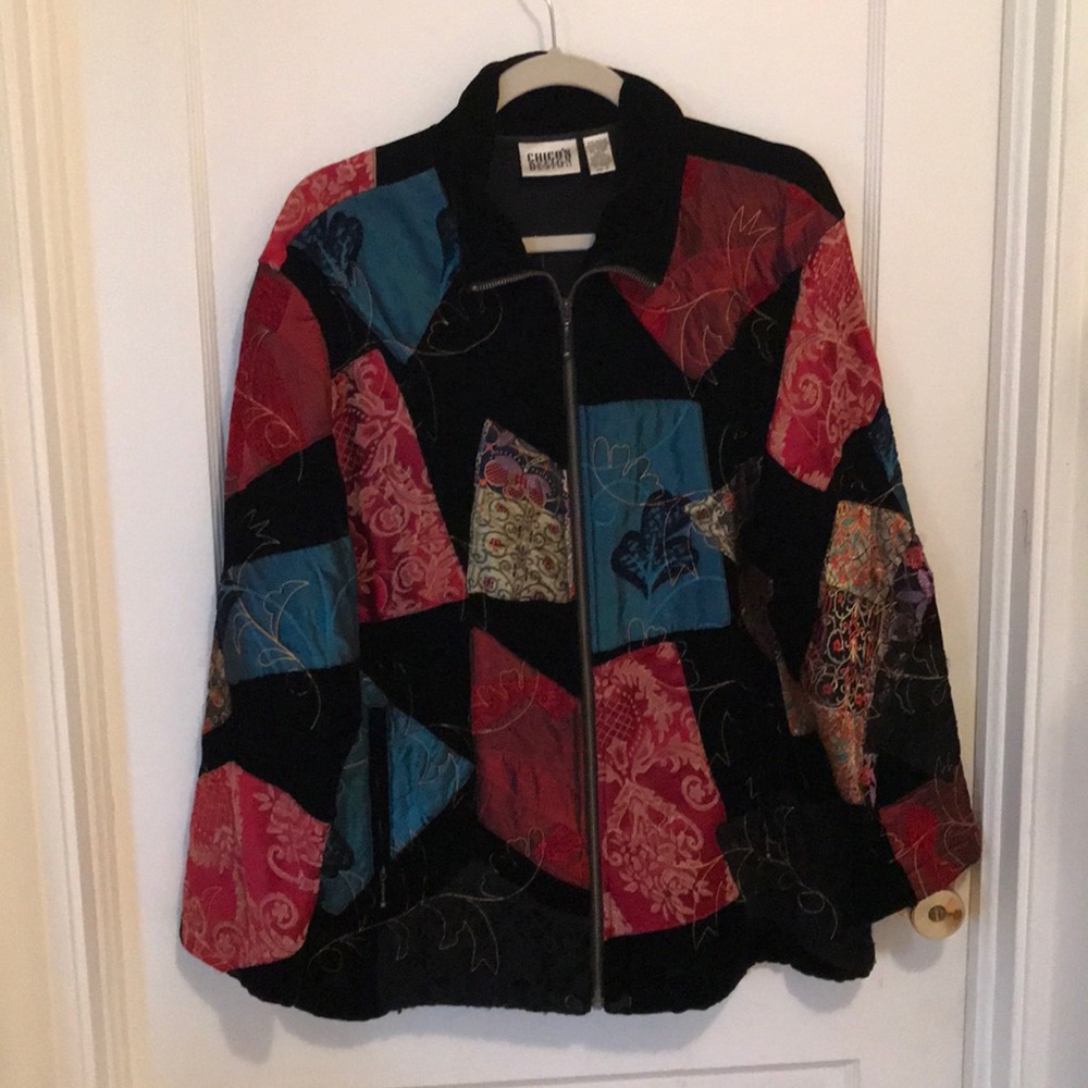 Chico’s jacket, with lace and satin